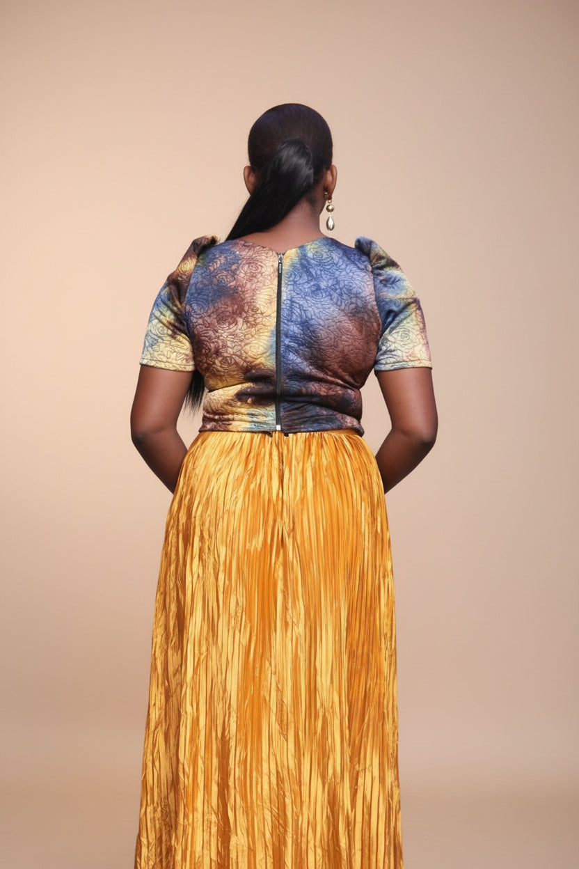 AYOBAMI2 Plisse Mix two-piece coordinate set