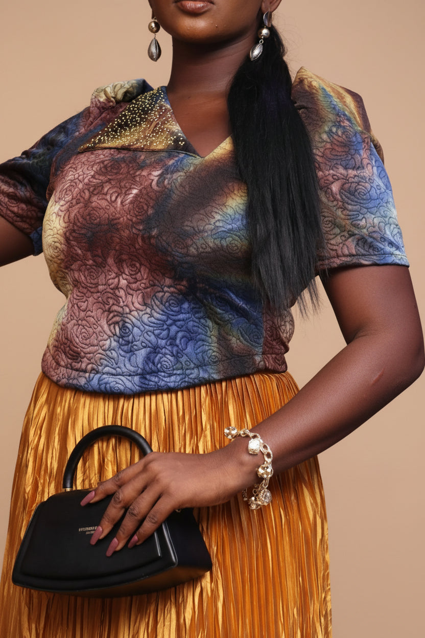 AYOBAMI2 Plisse Mix two-piece coordinate set