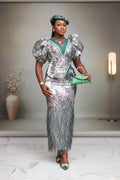 TOMI Feathered Brocade 3pc Co-ordinate Set.