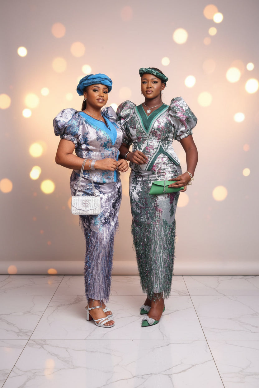 TOMI Feathered Brocade 3pc Co-ordinate Set.