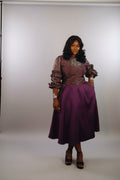 BUJU04 Floral Pattern Metallic/Mikado 2-Piece Co-ord Set