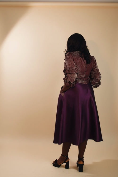 BUJU04 Floral Pattern Metallic/Mikado 2-Piece Co-ord Set