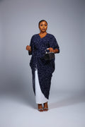 OMOTOLA02 Self-Cinched 2-Piece Set. Blue/White