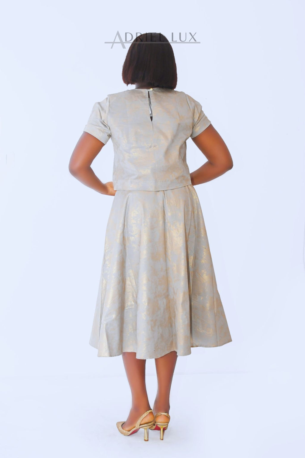 Gold Damask 2-Piece Co-Ord