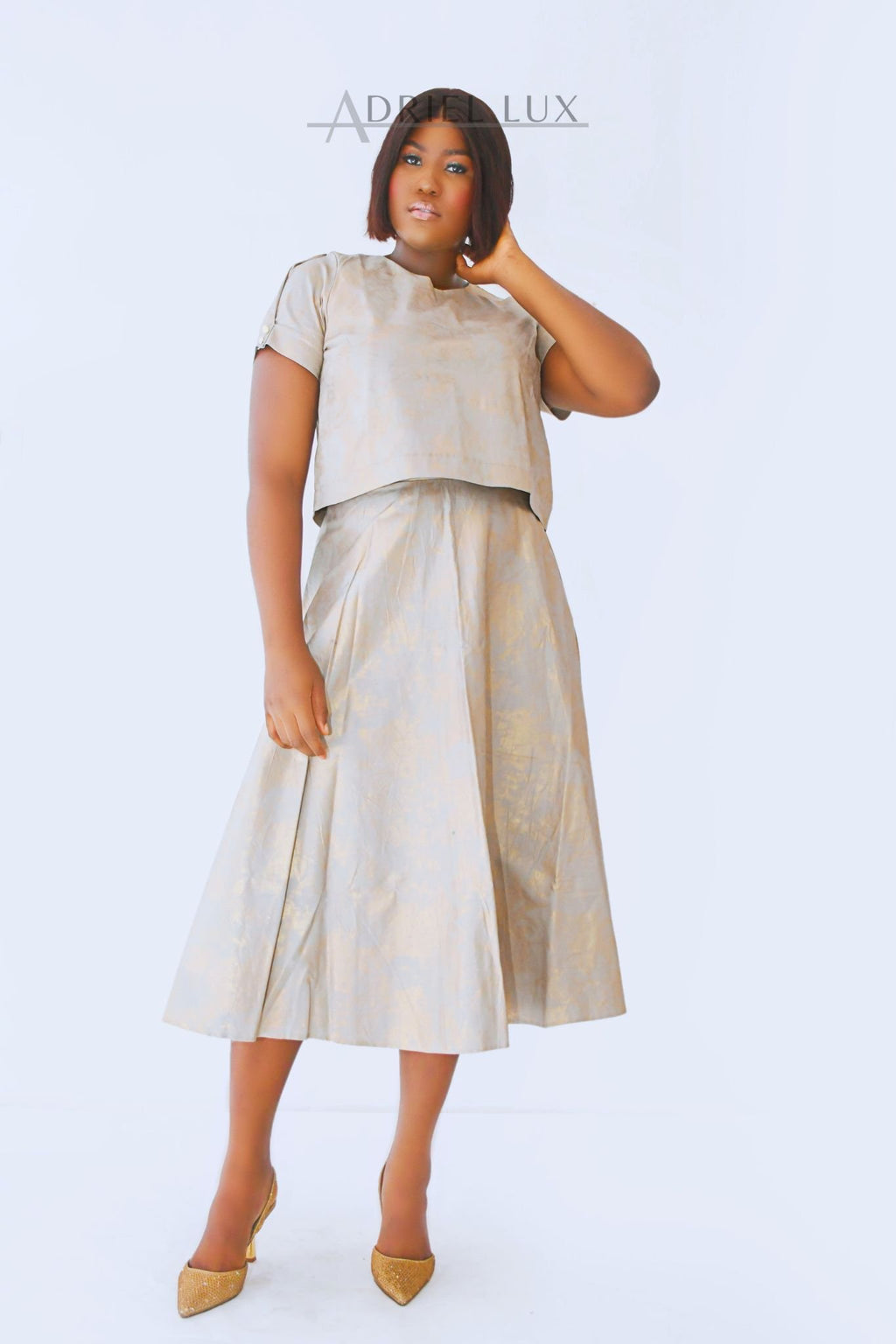 Gold Damask 2-Piece Co-Ord