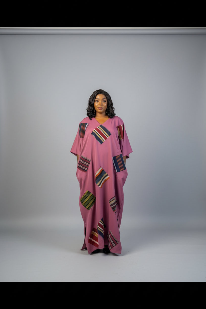 FOLASADE Patch Boubou with Self Tie Belt (Copy 2)
