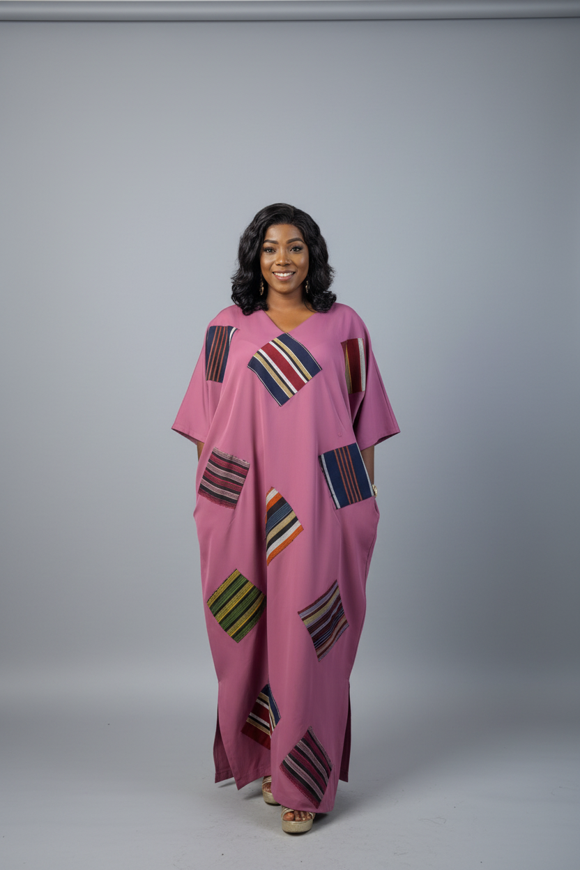 FOLASADE Patch Boubou with Self Tie Belt (Copy 2)