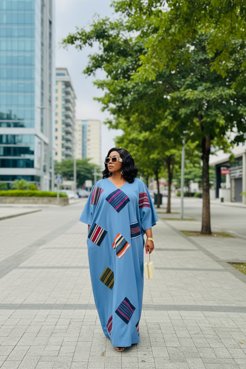 FOLASADE Patch Boubou with Self Tie Belt (Copy)