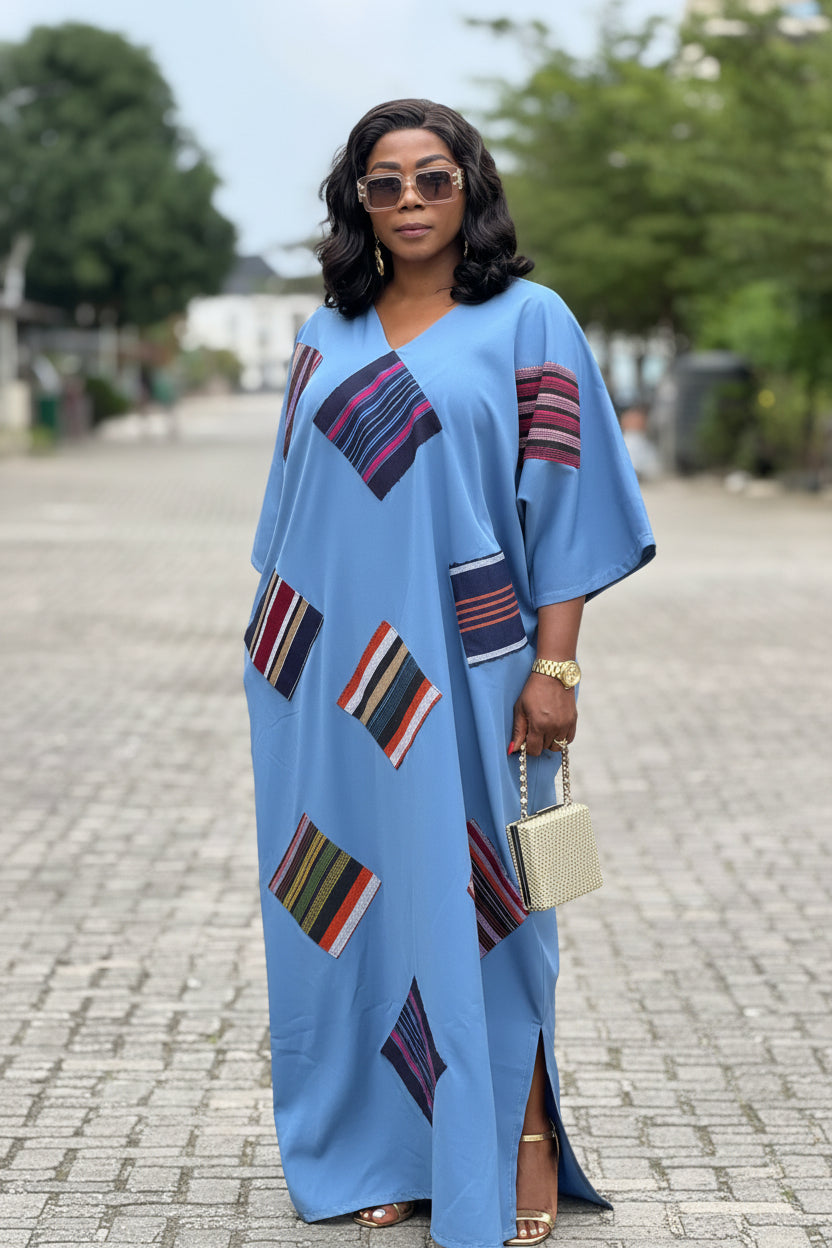 FOLASADE Patch Boubou with Self Tie Belt (Copy)