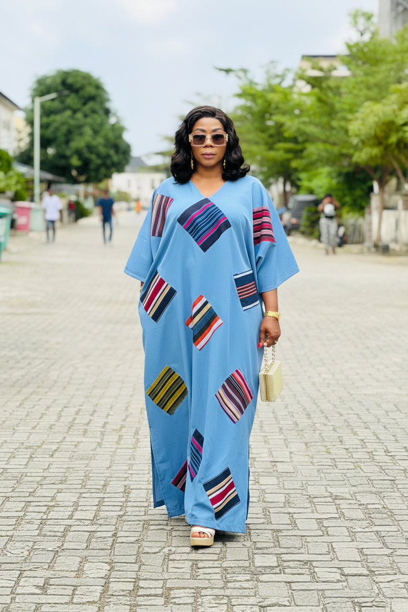 FOLASADE Patch Boubou with Self Tie Belt (Copy)