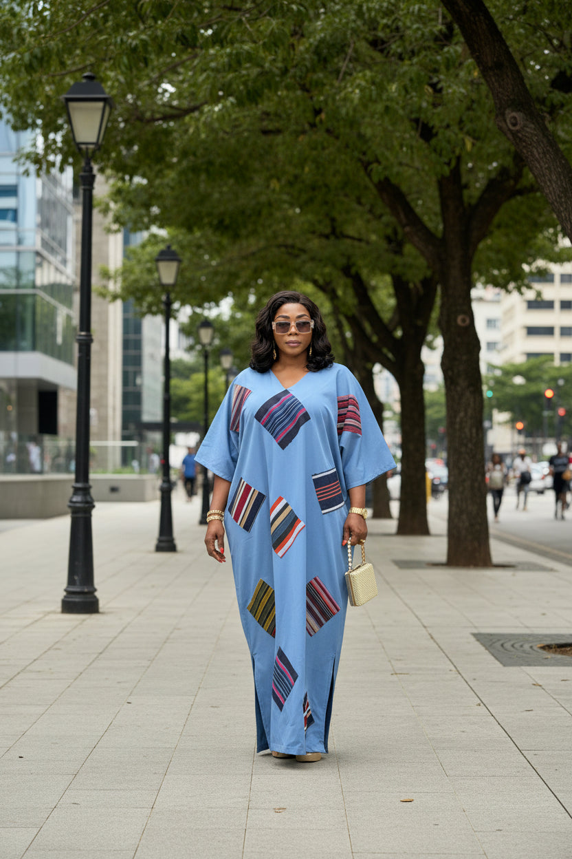 FOLASADE Patch Boubou with Self Tie Belt (Copy)