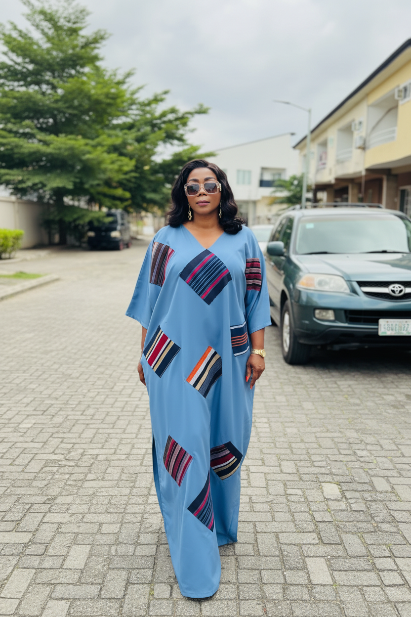 FOLASADE Patch Boubou with Self Tie Belt (Copy)