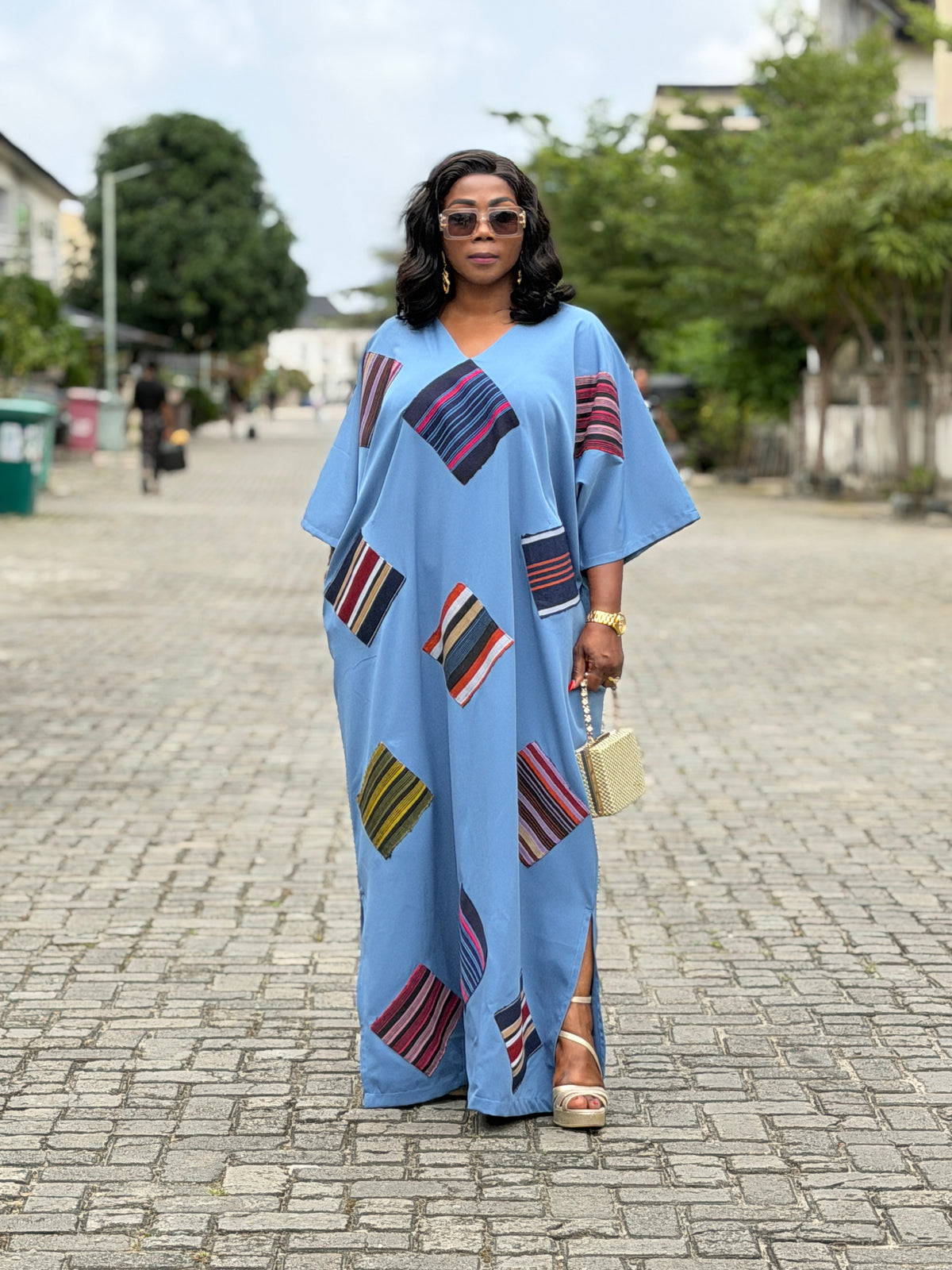 FOLASADE Patch Boubou with Self Tie Belt (Copy)