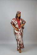LYDIA 3-Piece Puff-Sleeve Brocade Boubou Dress With Button-Down Mikado Placke (Copy)